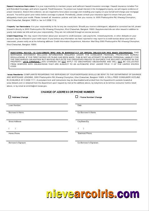 Thailand TMBThanachart Bank mortgage statement 3